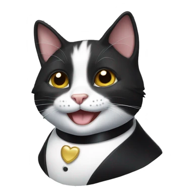 tuxedo cat with big smile sticker