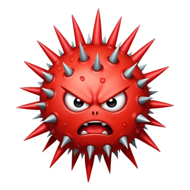 angry virus with many spike sticker