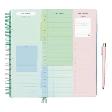 study planner soft colors sticker