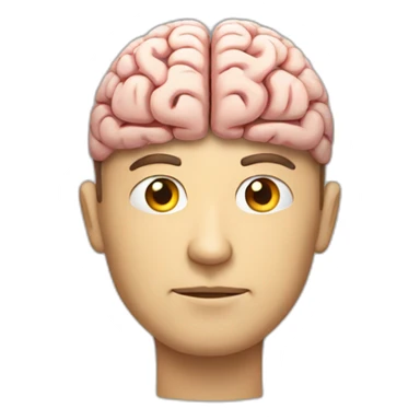 man that has a large brain  sticker