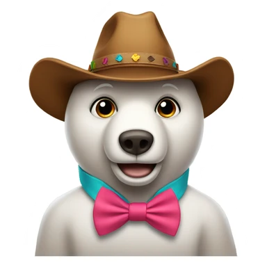 Bear with cowboy hat and bow tie sticker