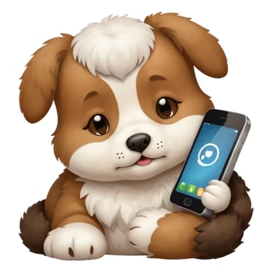 sleepy puppy with phone sticker