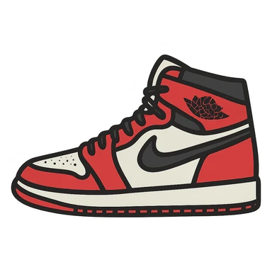 flat toon style Nike Air Jordan high-top sneaker sticker