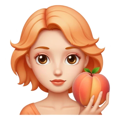 person eating a peach sticker