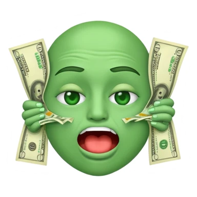 🤑 Money-Mouth Face Emoji, but vomiting instead of a tongue sticking out
 sticker