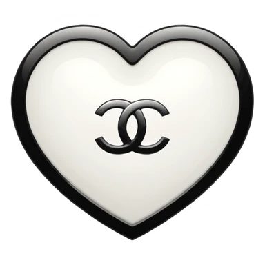 Chanel sport logo white heart sticker