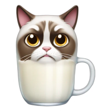Grumpy cat drink à milk  sticker