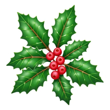 christmas holly sticker
