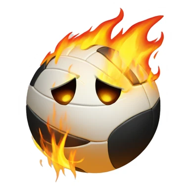 volleyball with fire showing passion sticker