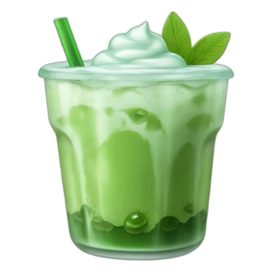 Iced matcha latte with ice  sticker