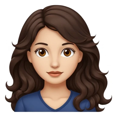 mujer pelo ondulado largo color marron oscuro, ojos marrones oscuros sticker