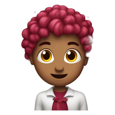 Emoji of a lover with vinous hearts sticker