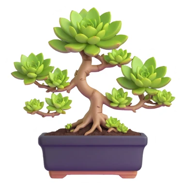 succulent bonsai plant sticker