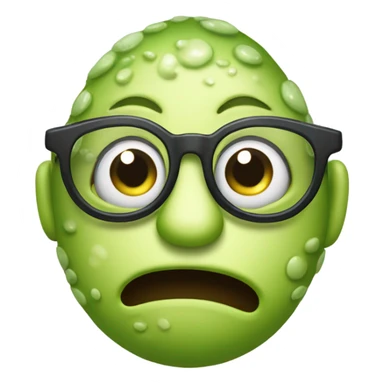 Slimy questioning face with specticals sticker