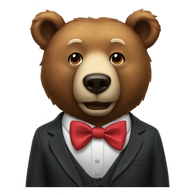 bear with a bow tie sticker