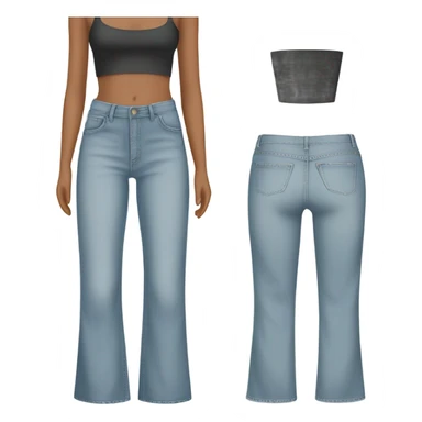 Wide leg high waisted light jeans sticker