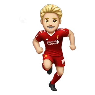 blonde liverpool player running sticker