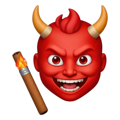 Emoji de diablo con sigarro en la boca sticker