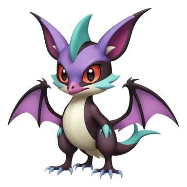 Shiny Cute Noibat-Noivern-Silvally-Fakémon-hybrid-creature (full body)  sticker