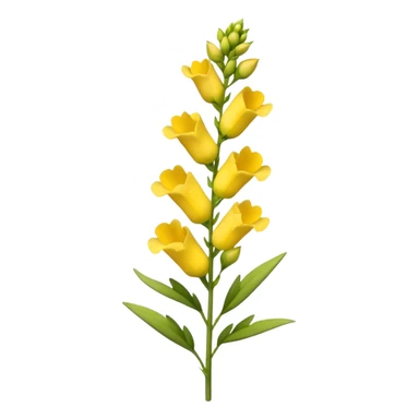 single Yellow Snapdragon, straight stem sticker