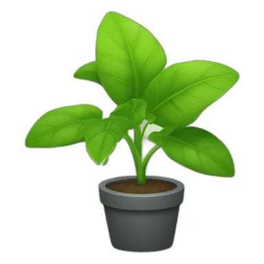 Among us jaune avec une plante verte sur la tête sticker