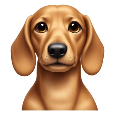 Boy tan and broan sausage dog with blue bow sticker