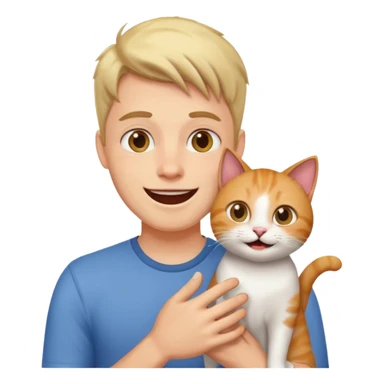 excited guy with a cat sticker