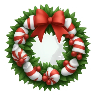Red and white christmas wreath sticker