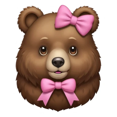 Bear with pink bow sticker