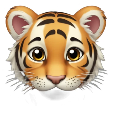 baby tiger with 2 teeth down sticker