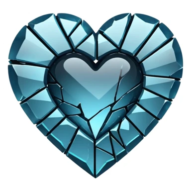 heart with dark shattered glass sticker