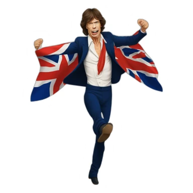 Mick jagger bailando cueca con una bandera chilena sticker