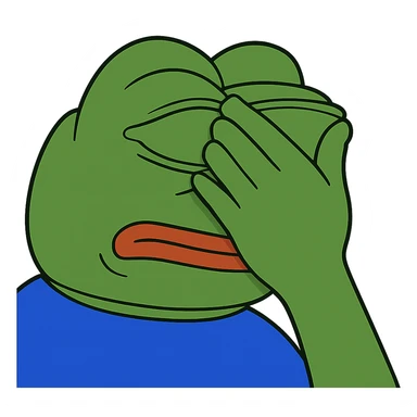 pepe the frog facepalming sticker