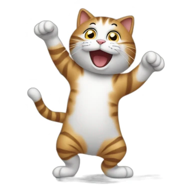 cat dancing in front of computer sticker