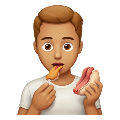 Man eating raw chiken  sticker