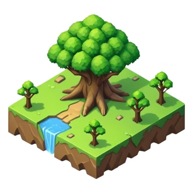 StarCraft-inspired, isometric rugged terrain simple tree sticker