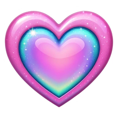 glitter heart with aurora sparkles sticker