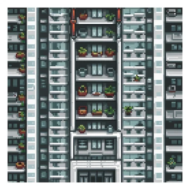 simple iconic city house building sticker