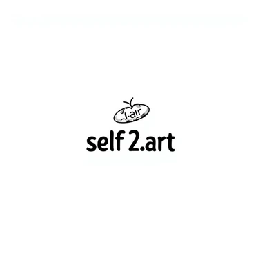логотип для AI SaaS сервиса self2.art, современный минимализм, doodle стиль sticker