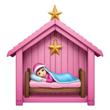 pink christmas crib sticker