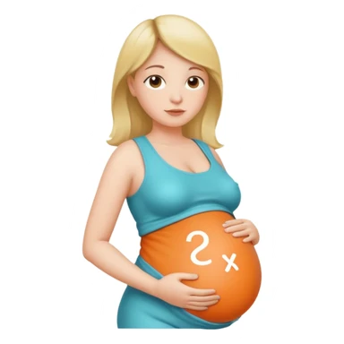 chemical molecule symbol next to a pregnant belly  sticker