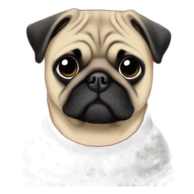 Pug in Christmas sweater  sticker