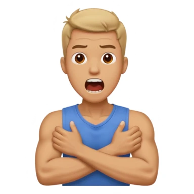 Crossed arms on the neck screaming guy sticker