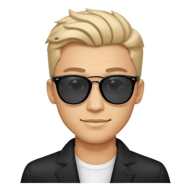 sigma boy, confident young man with sharp jawline, stylish hair, sunglasses, smirking sticker