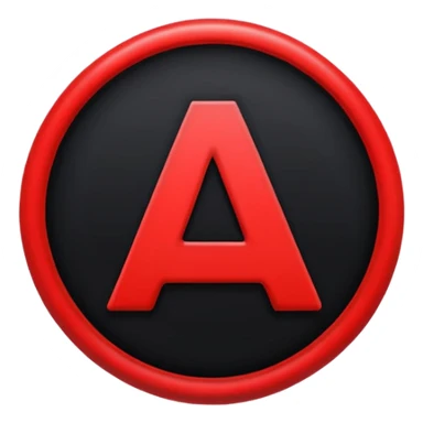 a black circle with a red A in the middle sticker