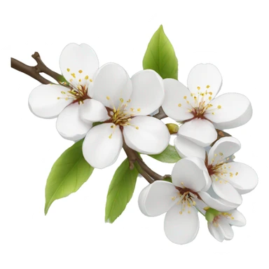 White cherry blossom  sticker