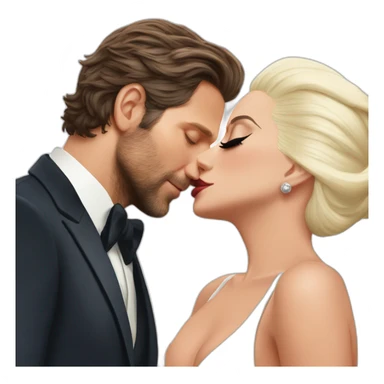 Lady Gaga kissing Bradley Cooper sticker
