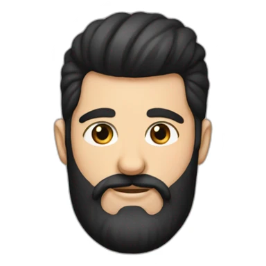 French man with a black top knot and black beard sticker