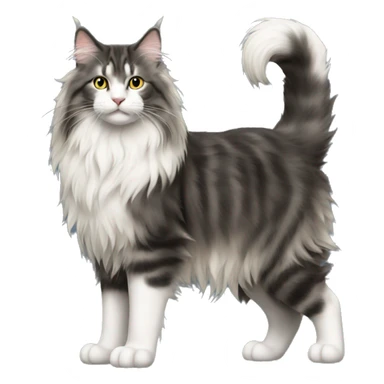 Norwegian forest cat full body sticker