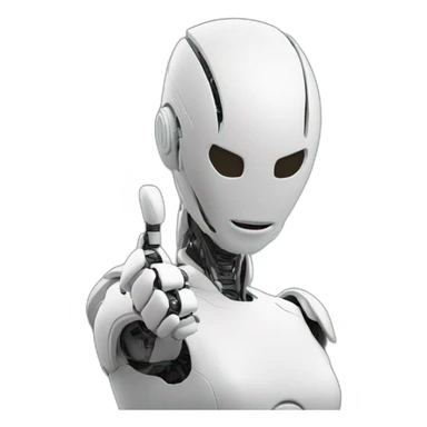 faceless, robot woman, thumbs up sticker